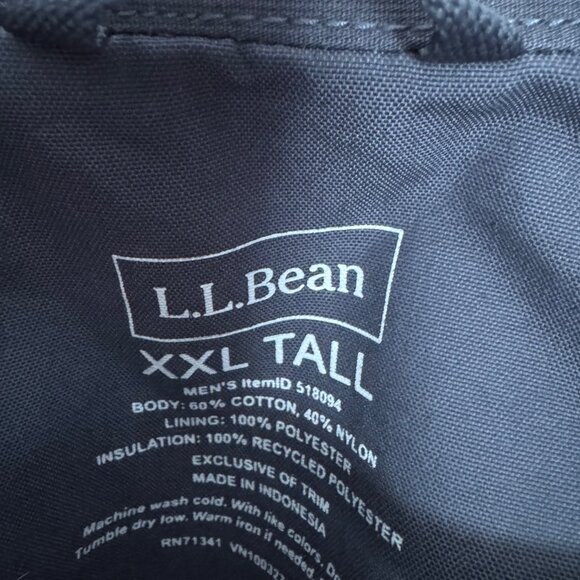Men's L.L.Bean Utility Jacket ll bean Gunmetal Gray XXL Tall - Picture 5 of 8